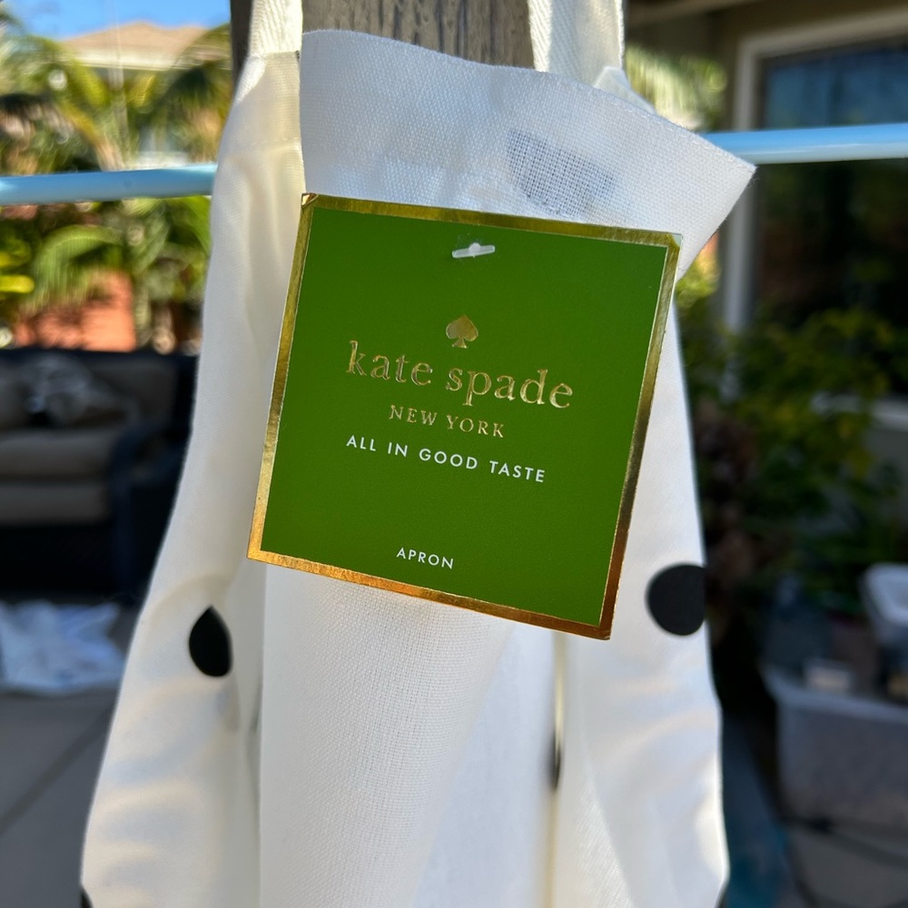 NWT: Kate Spade Black and White Polka Dot Apron